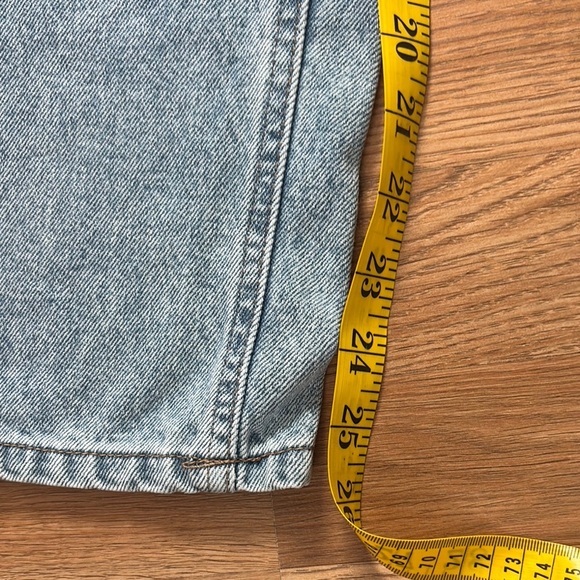 Elastic Waist Mom Jeans High Rise Denim Pants Light Wash - Picture 5 of 10